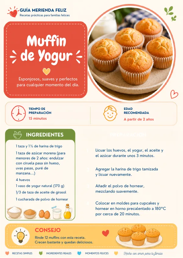 Ficha de receta de la Guía Merienda Feliz